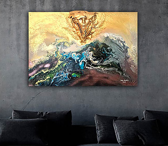 Human Nature, I Suppose is Contemporary Fluid Abstract Art + 24 Karat Gold on canvas by Perth artist Delon Govender